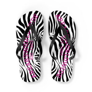 Zebra Print Flip Flops, Summer Sandals, Beach Footwear, Poolside Slippers, Casual Summer Shoes, Travel Summer Fashion