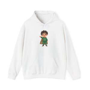 Cute Boy Wizard Character Hoodie | Kids Magic Cloak Illustration